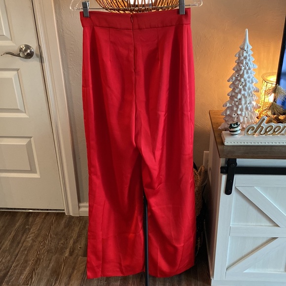 Red silk trousers from Lucca , size 6 - Picture 2 of 6